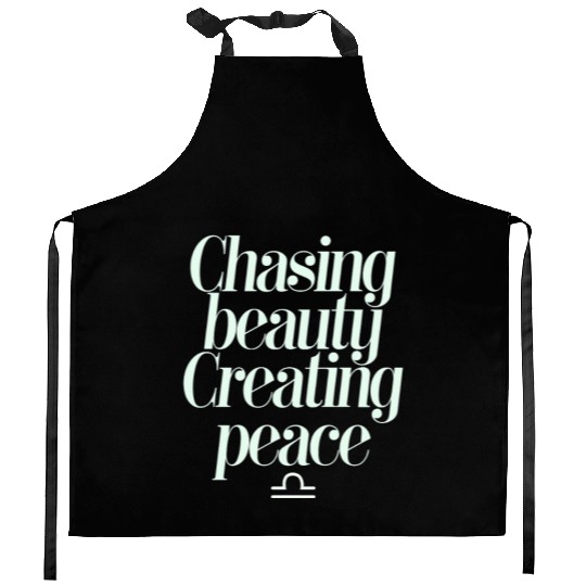 Chasing Beauty Creating Peace Libra Zodiac Kitchen Aprons