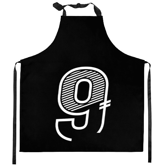 Number 9 Sports Jersey 9th birthday Kitchen Aprons