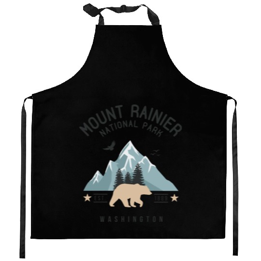 Mount Rainier National Park Est. 1889 Washington Kitchen Aprons