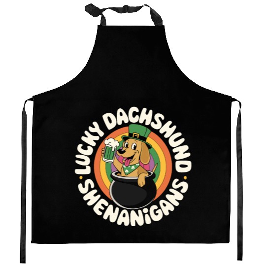 Lucky Dachshund Shenanigans | St. Patrick’s Day Kitchen Aprons