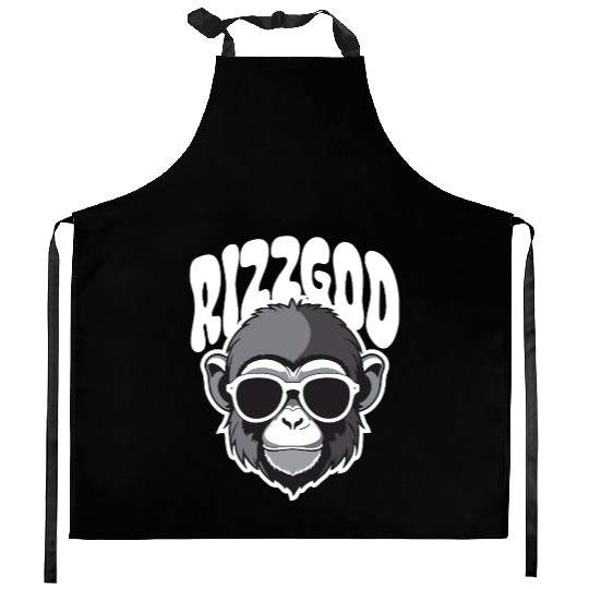 Rizz God – Ultimate Ape Charm Kitchen Aprons