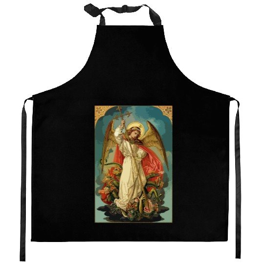 Saint Michael the Archangel Kitchen Aprons
