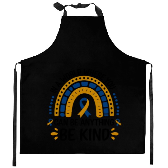 Be Kind Rainbow World Down Syndrome Awareness Day Kitchen Aprons
