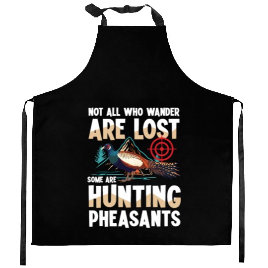 Pheasant Hunting for Hunters Kitchen Aprons