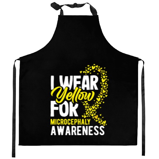 I Wear Yellow for Microcephaly Awareness Kitchen Aprons