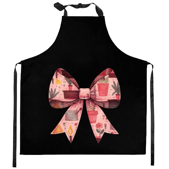 Coquette Bow Gardening Gardener Plants Pattern Kitchen Aprons