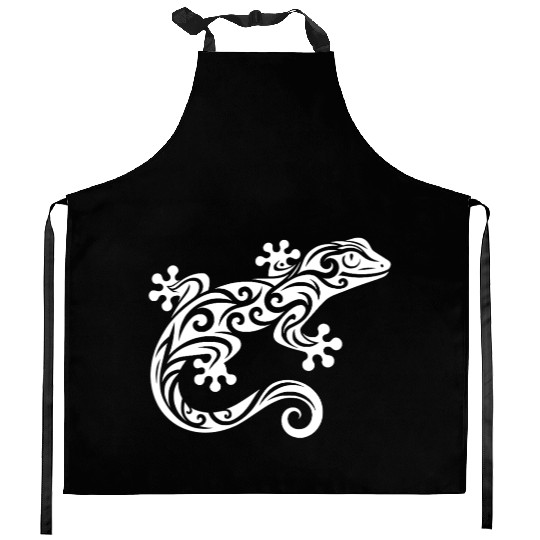 Cute Gecko In T Tattoo Style Kitchen Aprons