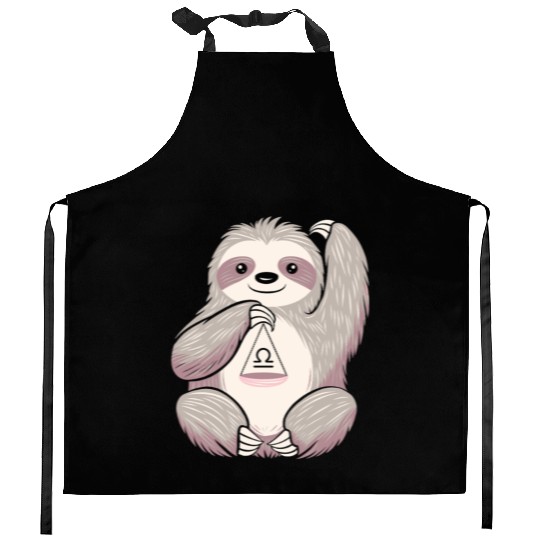 Libra Zodiac Sloth Balancing Symbol Charm Kitchen Aprons