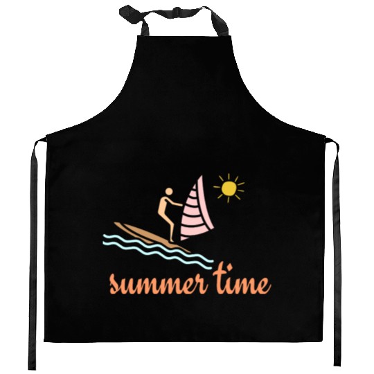 Beachfront Summer Sailing Scene Kitchen Aprons