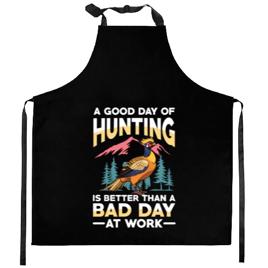 Pheasant Hunting for Hunters Kitchen Aprons