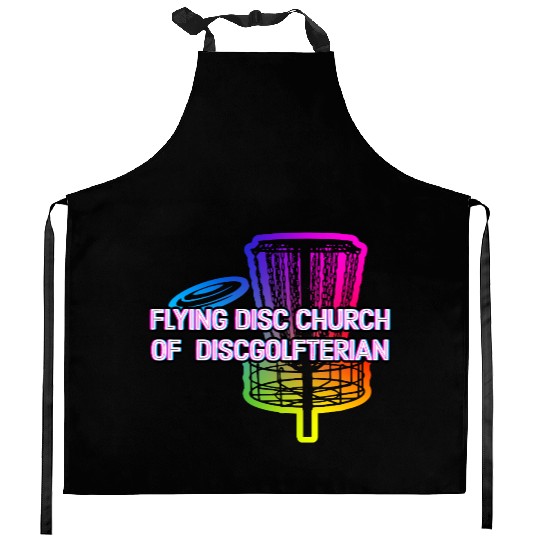 Flying Disc Church Funny Disc Golf Humor Golfer Kitchen Aprons