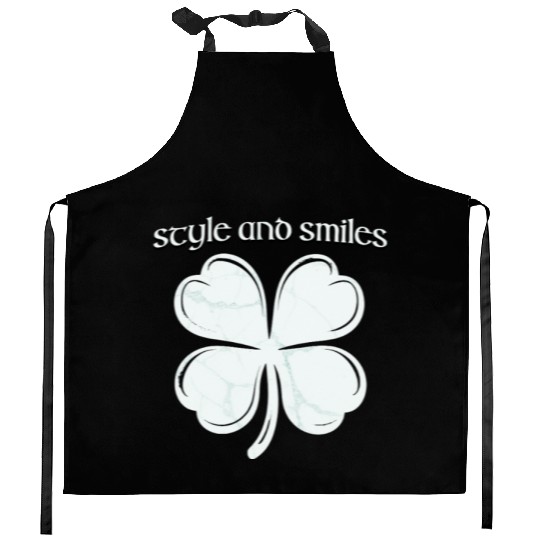Style and Smiles Large Clover Graphic and Text Kitchen Aprons