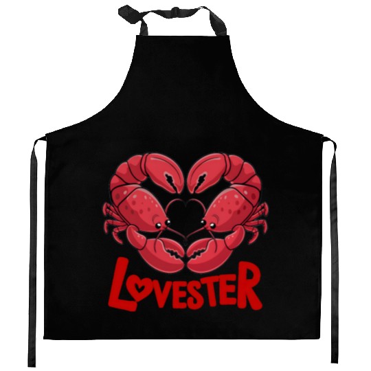 Lobster Lovester Valentine's Day Love Kitchen Aprons
