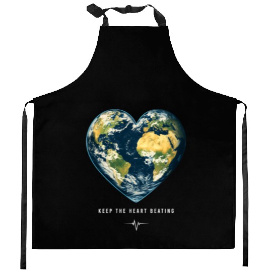 Keep the Heart Beating Environment Earth Earth Day Kitchen Aprons