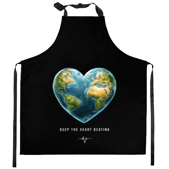 Keep the Heart Beating Environment Earth Day Heart Kitchen Aprons