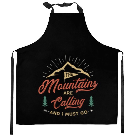 The Mountains Are Calling Vintage Design Kitchen Aprons