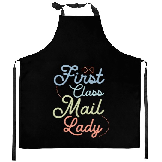 First Class Mail Lady Postal Worker Mail Kitchen Aprons