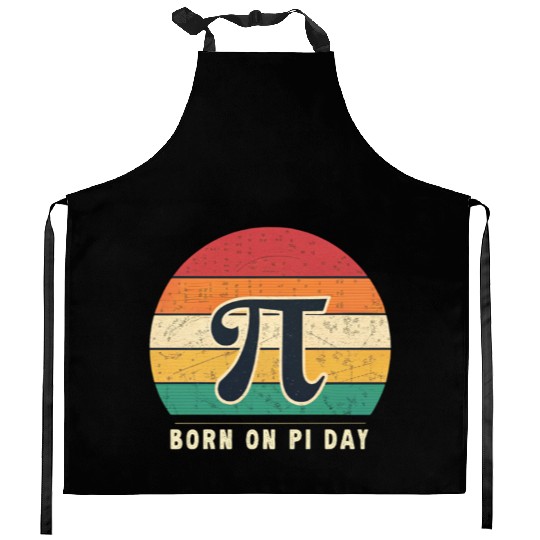 Retro Vintage Born in March Pi Day Kitchen Aprons | Funny