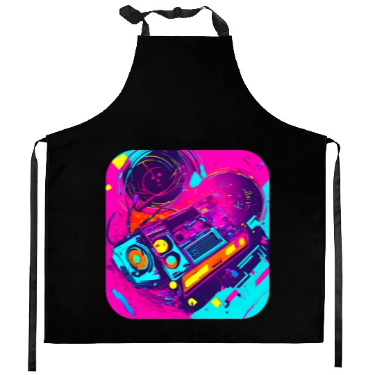 80s lifestyle oldschool pop Kitchen Aprons