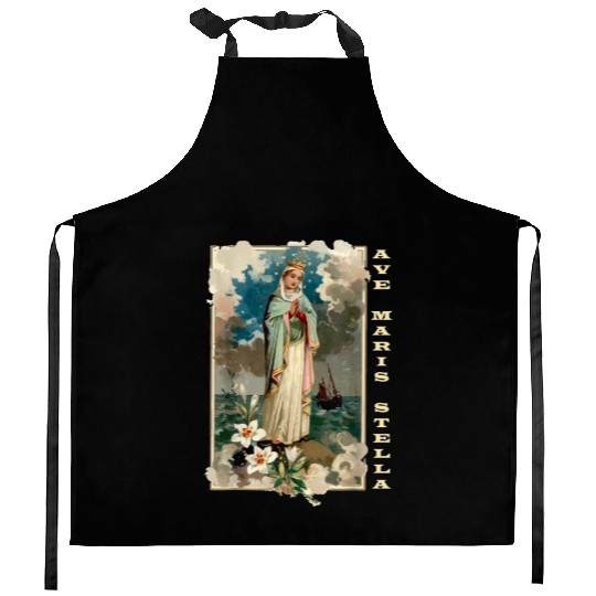 Ave Maris Stella Lady Blessed Mother Mary Kitchen Aprons