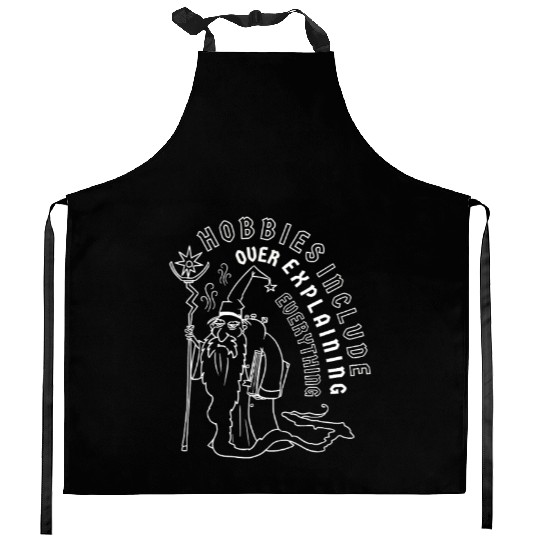 Funny Wizard Kitchen Aprons | Over Explaining Mage Kitchen Aprons