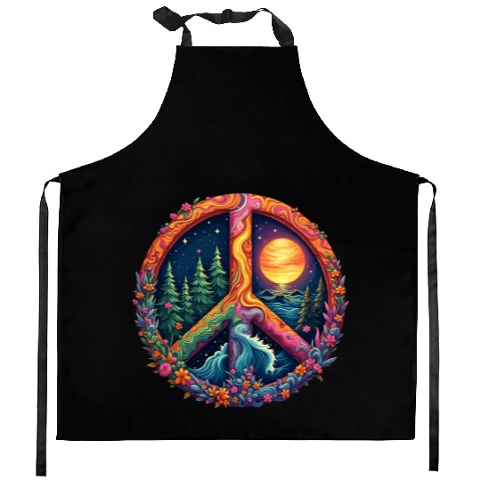 Peace on Earth Kitchen Aprons