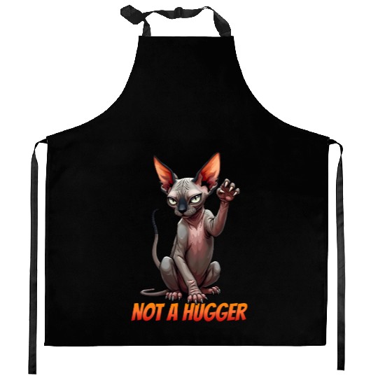 Not A Hugger, Funny Sphynx Cat Lover Kitchen Aprons