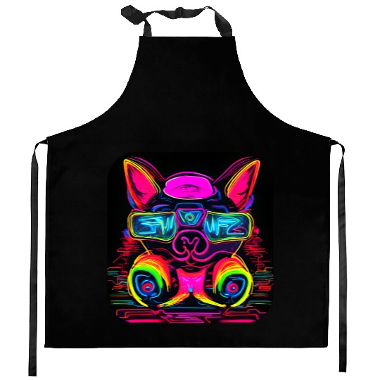 Neon Style 80s Retro Party Color Glow Kitchen Aprons