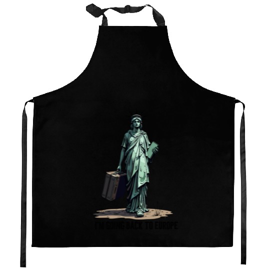 Funny Statue of Liberty USA America Sarcasm Kitchen Aprons