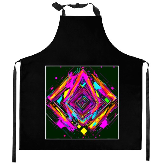 Neon Colors Vintage Party Rave Kitchen Aprons