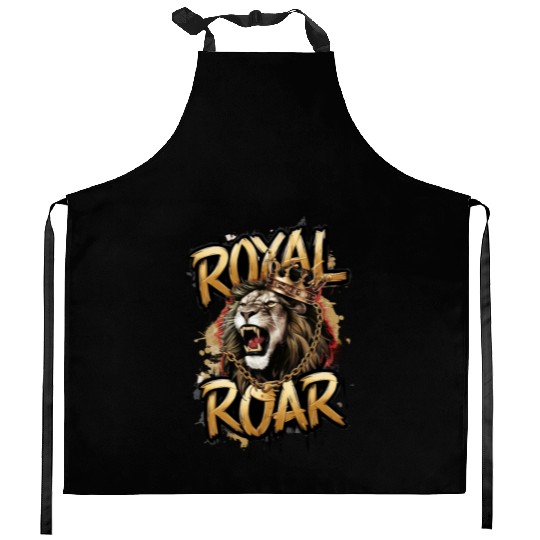 Vintage Hip Hop Rapper-Inspired Lion Design Kitchen Aprons