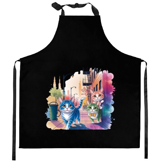 Urban Cat Friends Kitchen Aprons