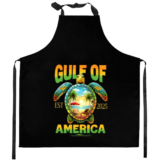 Golf Of Us America Est 2025 Funny Turtle Kitchen Aprons