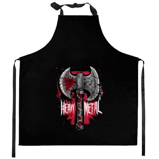 Heavy Metal Axe Graphic Inspired Design Kitchen Aprons