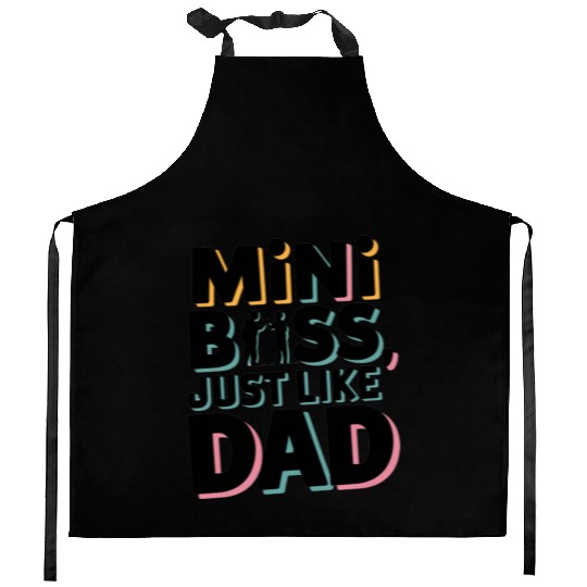 Mini Boss Just Like Dad – Father & Son Matching Kitchen Aprons