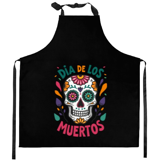 Mexico Día de los Muertos Skull Kitchen Aprons