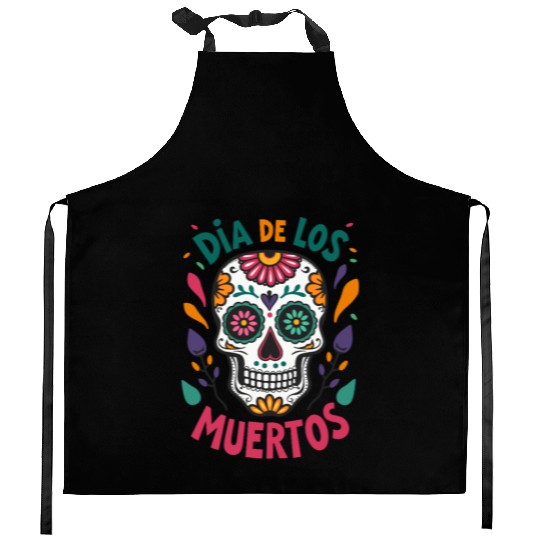Mexico Día de los Muertos Skull Kitchen Aprons