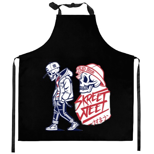 Cyber Samurai Skull – Streetwear Graffiti Kitchen Aprons