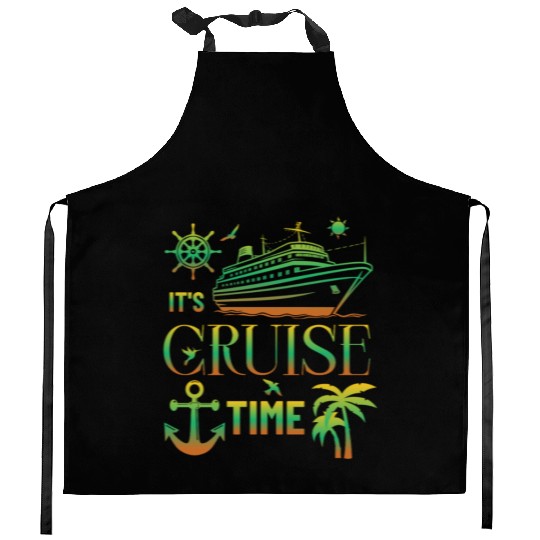 It's Cruise Time Boat Family Cruise 2025 Men Women Kitchen Aprons