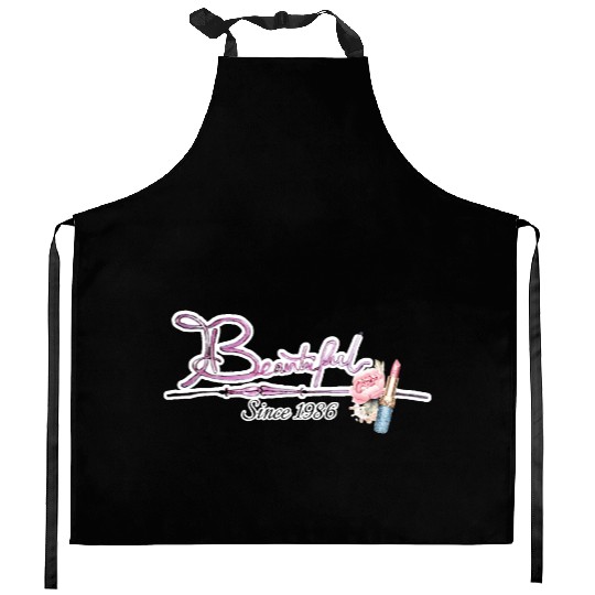 Beautiful since 1986 birthday typography Kitchen Aprons