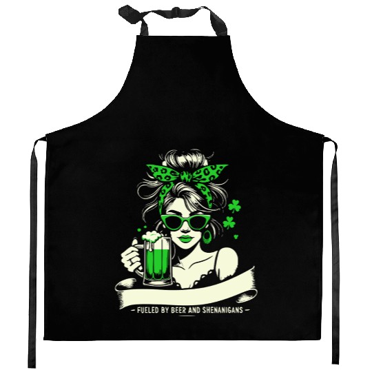 St. Patrick's Day: Beer And shenanigans Kitchen Aprons