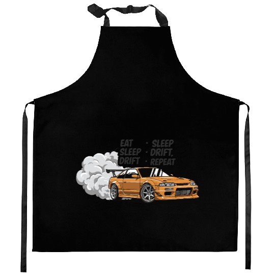 Eat Sleep Drift Repeat Kitchen Aprons – Neon JDM Car Raci
