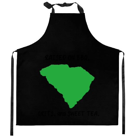 Raised On BBQ, Grits, and Sweet Tea South Carolina Kitchen Aprons