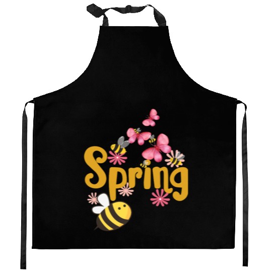 Spring Bees and Butterflies – Cute Springtime Typo Kitchen Aprons