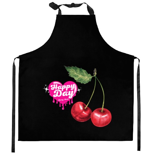 Happy Cherry Day Kitchen Aprons
