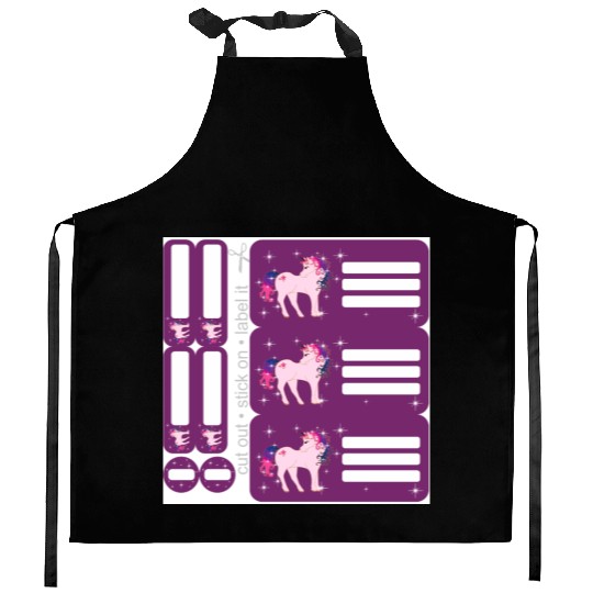 DIY Sticker Set - Fantasy Unicorn Purple - 9 Kitchen Aprons