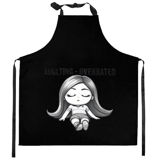 Adulting Overrated Kitchen Aprons