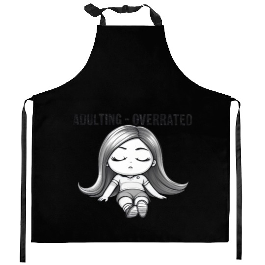 Adulting Overrated Kitchen Aprons