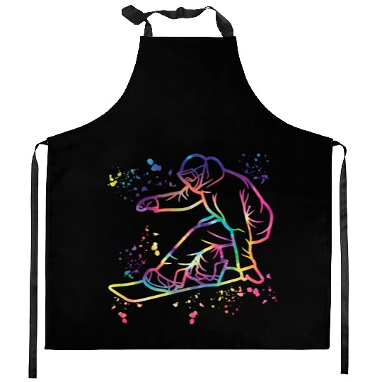 Snowboarder Snowboard Snowboarding Kitchen Aprons