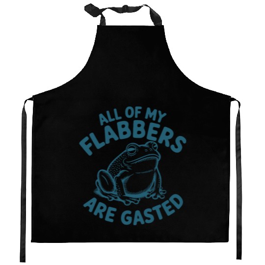 Funny Frog Meme – All of My Flabbers Are Gasted Kitchen Aprons